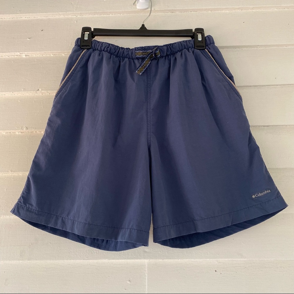 Mens Vintage Columbia Outdoor Shorts 90s Navy Blue M